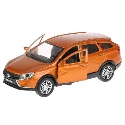 Машина металл LADA VESTA SW CROSS 12см, открыв. двери, инерц, золотой. в кор. Технопарк в кор.2*36шт