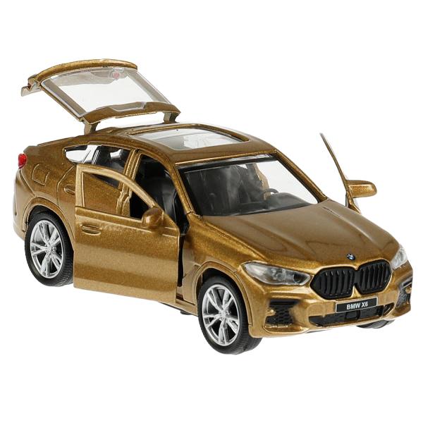 Машина металл BMW X6 длина 12 см, двери, багаж, инер, бежевый, кор. Технопарк в кор.2*36шт