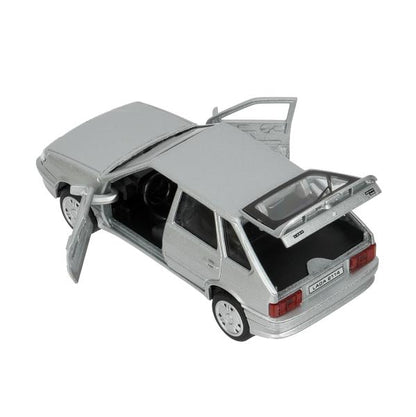 Машина металл LADA-2114 "SAMARA" 12 см, двери, багаж, инерц, серебрист, кор. Технопарк в кор.2*36шт