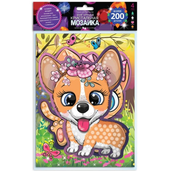 Кристальная мозаика фигурная корги и Кот МУЛЬТИ АРТ в кор.100шт