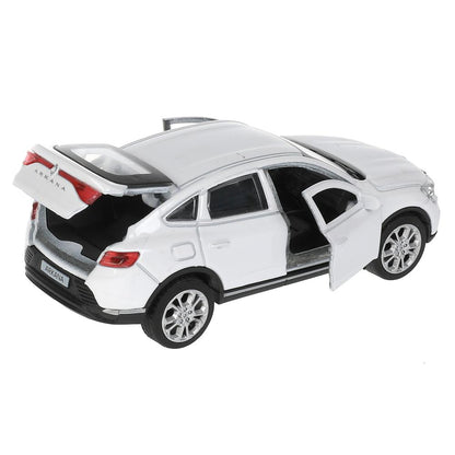 Машина металл "renault arkana" дл 12 см, откр дв, багаж, инерц, белый, в кор. Технопарк в кор.2*36шт