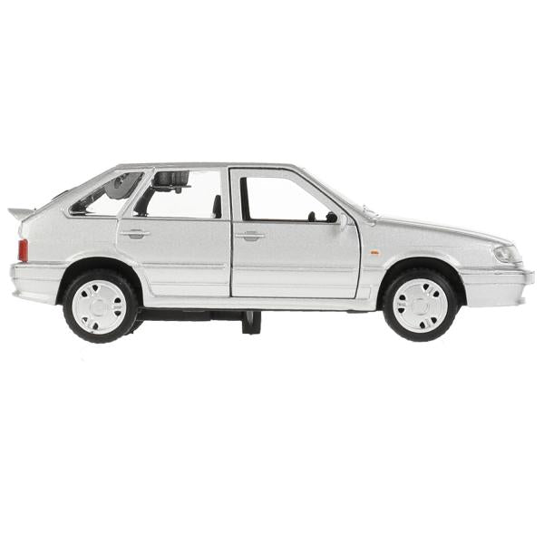 Машина металл LADA-2114 "SAMARA" 12 см, двери, багаж, инерц, серебрист, кор. Технопарк в кор.2*36шт