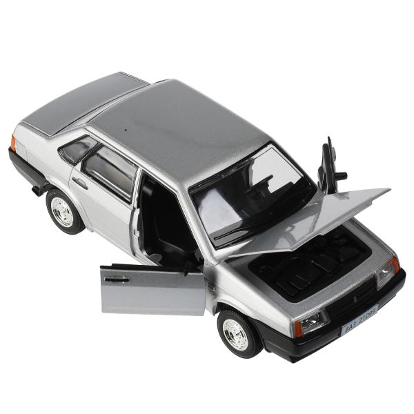 Машина металл свет-звук LADA 21099, 18,5 см, дв., кап.,баг.,инер.,сер., кор. Технопарк в кор.2*12шт