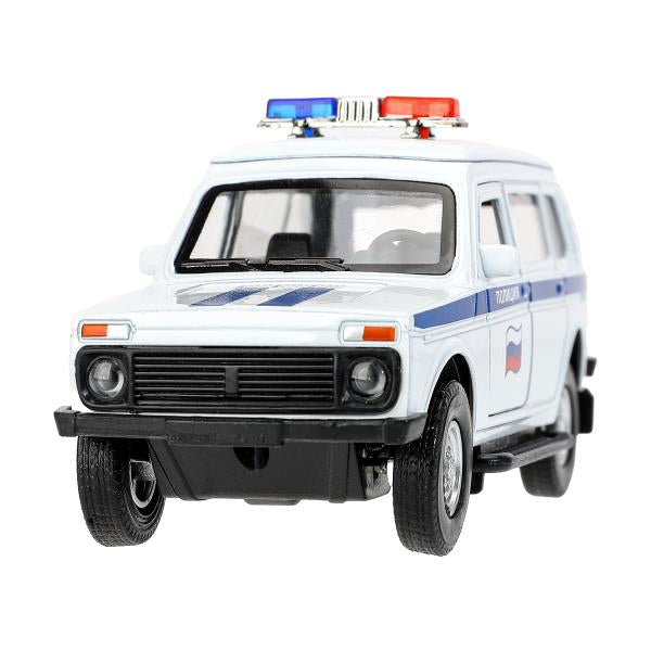 Машина металл свет-звук LADA 4x4 2131 ПОЛИЦИЯ 12,8 см, двер, баг, инр, кор.. Технопарк в кор.2*36шт