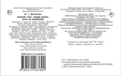 Зоркий глаз. Найди дубль. Игра на внимание