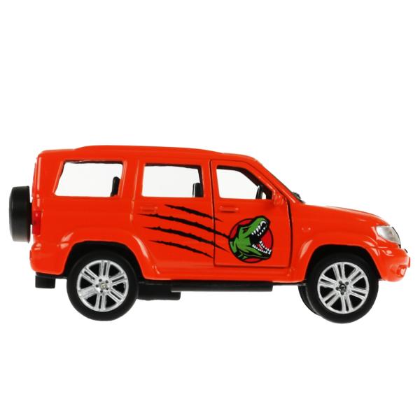 Машина металл UAZ 12 см, дв., багаж., инерц., окрас динозавр, кор. Технопарк в кор.2*24шт