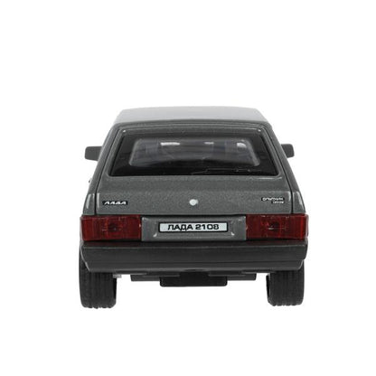 Машина металл LADA-2108 "СПУТНИК" длина 12 см, двери, багаж, серый, в кор. Технопарк в кор.2*36шт