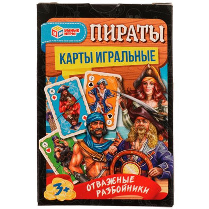 Пираты. Отважные разбойники. Игральные карты. 60х90х20 мм. Умные игры в кор.50шт