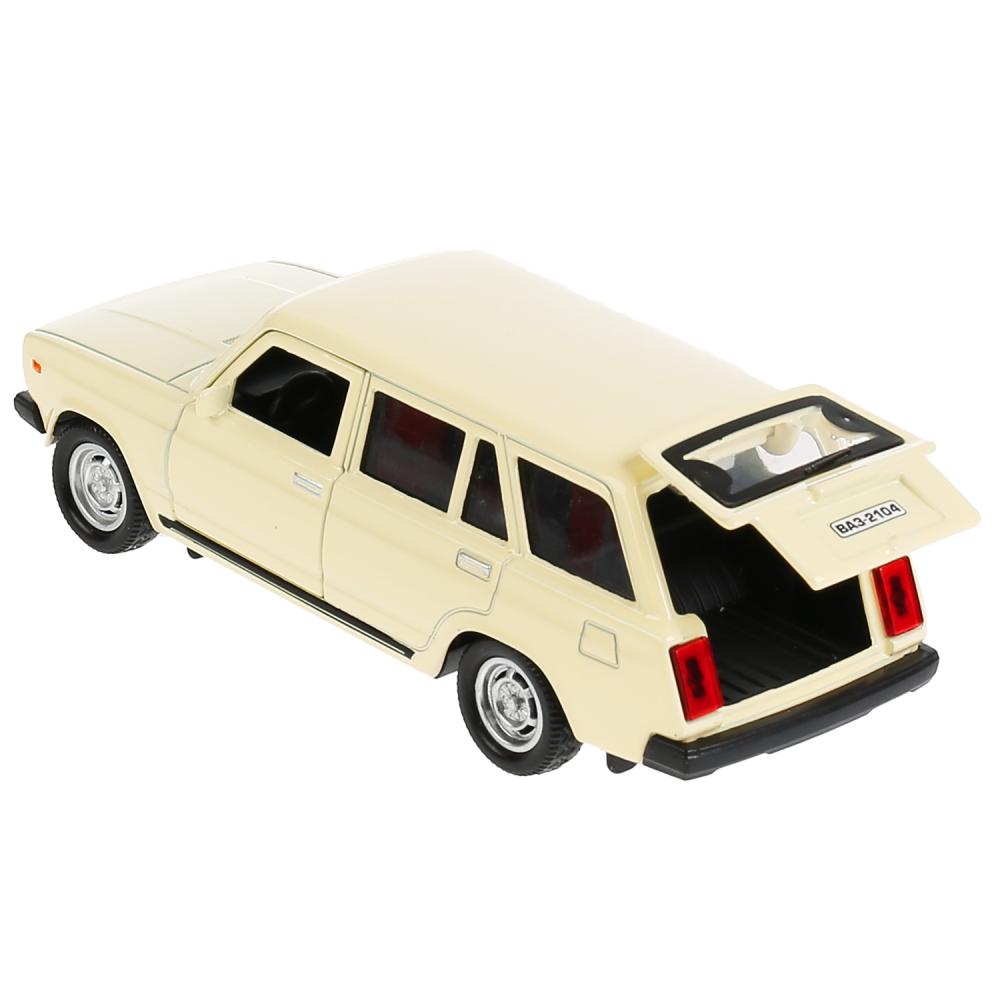 Машина металл ВАЗ-2104 ЖИГУЛИ длина 12 см, двери, багаж, инерц,бежевый, кор. Технопарк в кор.2*36шт