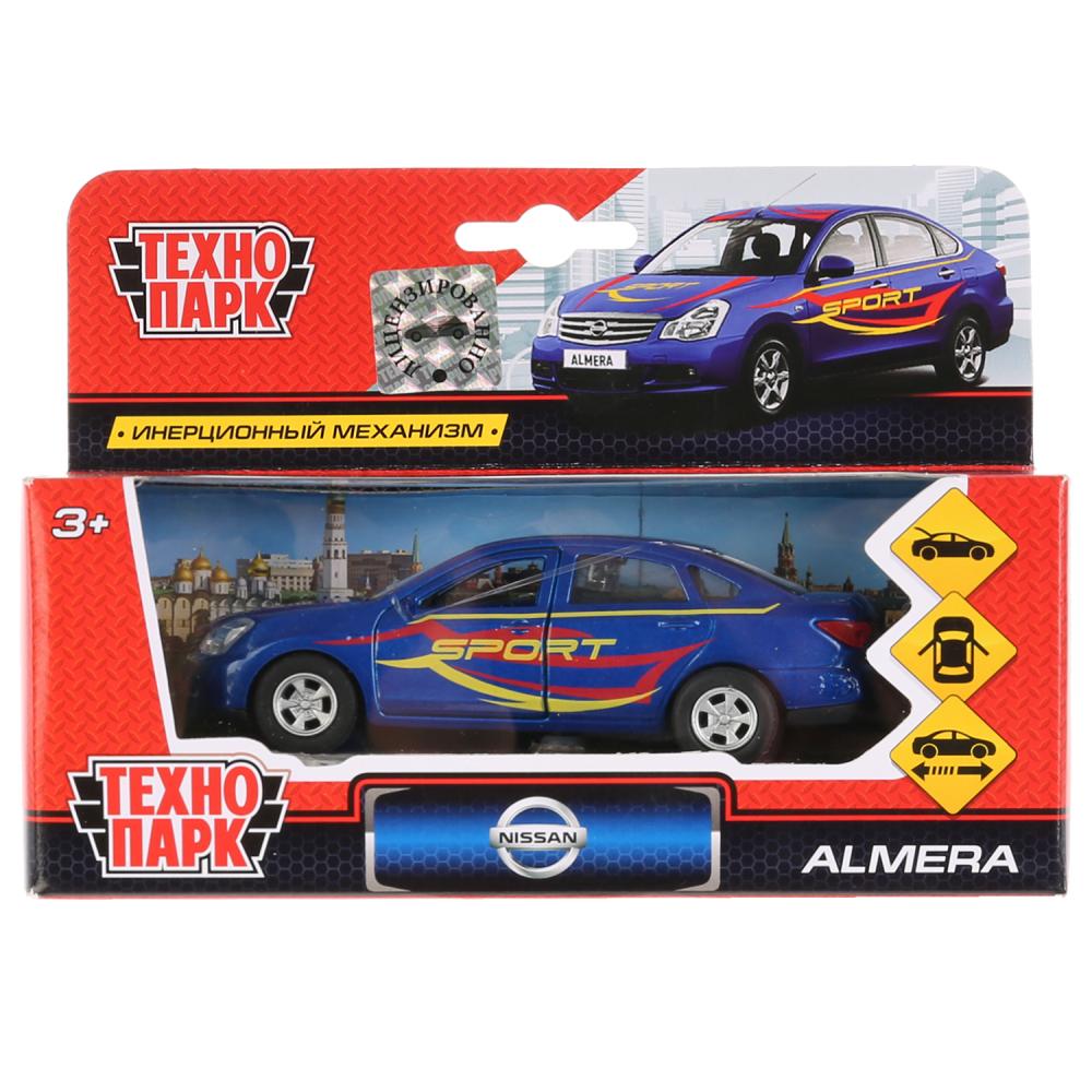 Машина металл Nissan Almera спорт 12см, открыв.двери и багажник,инерц. в кор. Технопарк в кор.2*24шт