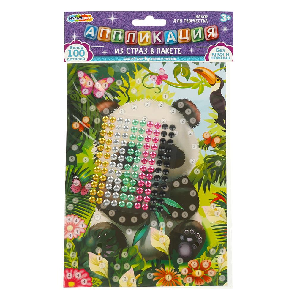Аппликация стразами в пакете 15*21 см милые животные МУЛЬТИ АРТ в кор.100шт