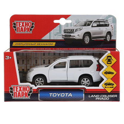 Машина металл "TOYOTA PRADO", длина 12см, открыв. двери, инерц, БЕЛЫЙ в кор.Технопарк в кор.2*36шт