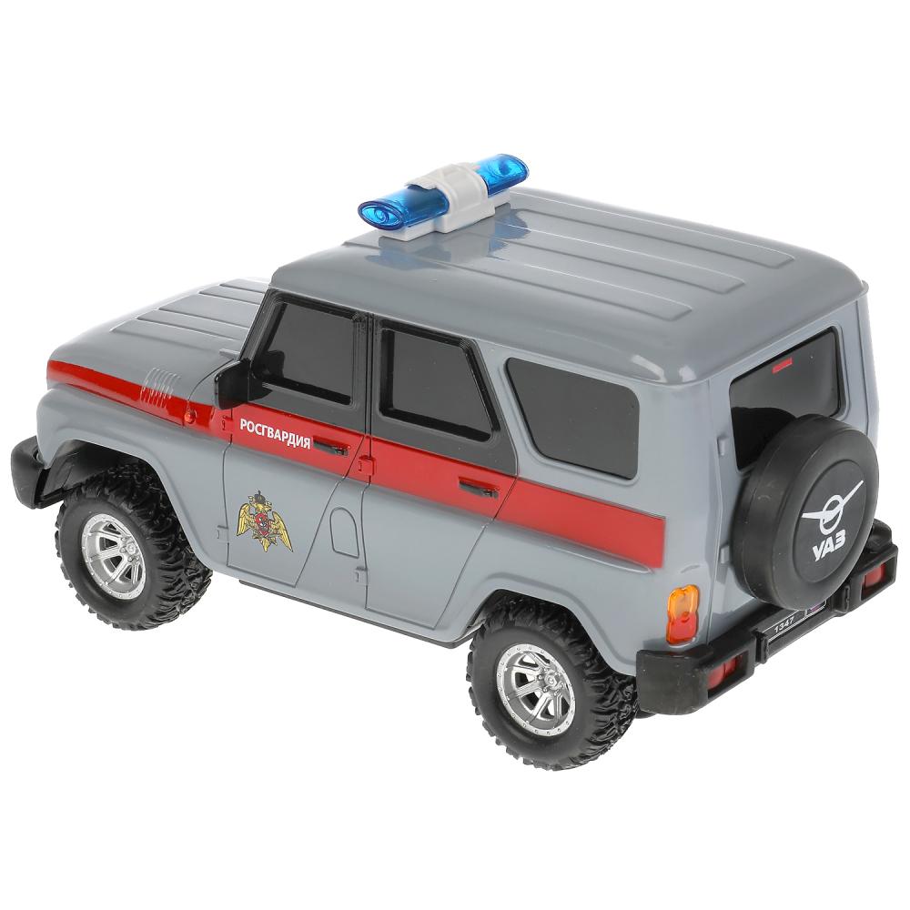 Машина р/у UAZ HUNTER росгвардия 18 см, свет, сер, кор. Технопарк в кор.2*24шт