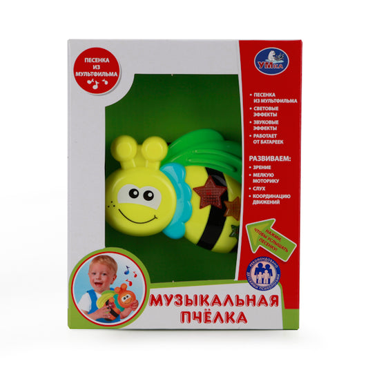 ИГРУШКА "ПЧЕЛКА" "УМКА" НА БАТ. СО СВЕТОМ, РУССИФИЦ. ПЕСЕНКА ИЗ М/Ф В РУСС. КОР. в кор.2*24шт