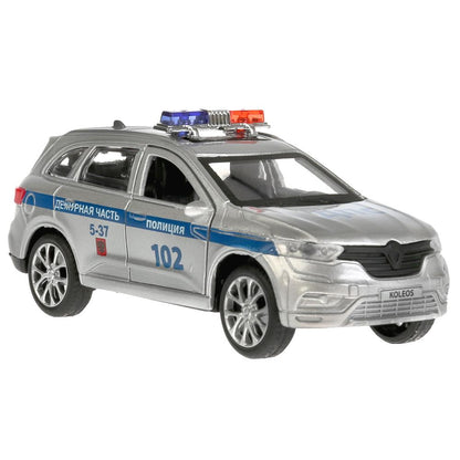 Машина металл RENAULT KOLEOS ПОЛИЦИЯ,длина 12см, открыв. двери, инерц. в кор. Технопарк в кор.2*36шт