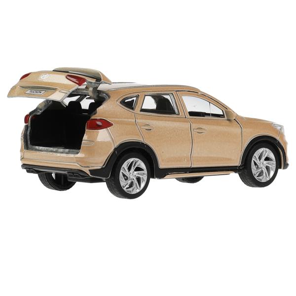 Машина металл HYUNDAI TUCSON длина 12 см, двери, багаж., инер, бежевый, кор. Технопарк в кор.2*36шт