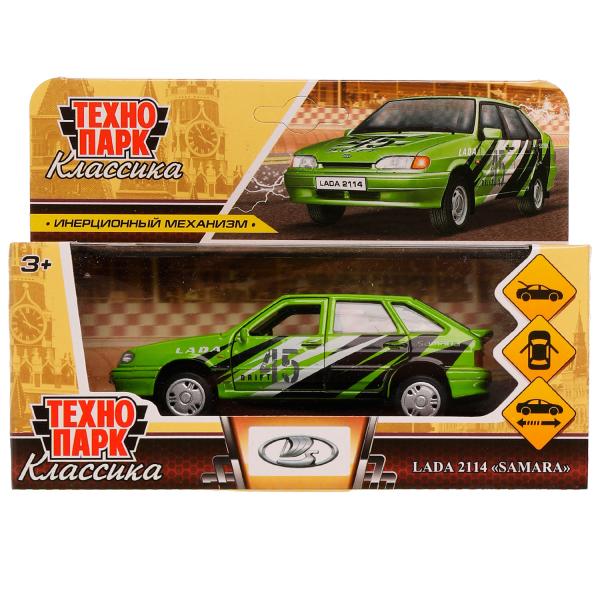 Машина металл LADA -2114 "SAMARA" СПОРТ, 12 см, двер, баг, ин, зеленый, кор. Технопарк в кор.2*36шт