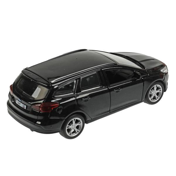 Машина металл FORD FOCUS TURNIER длина 12 см, двер, баг, инерц, черный, кор. Технопарк в кор.2*36шт