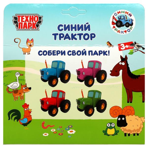 Модель металл СИНИЙ ТРАКТОР длина 11 см, инерц, синий, кор. Технопарк в кор.48шт