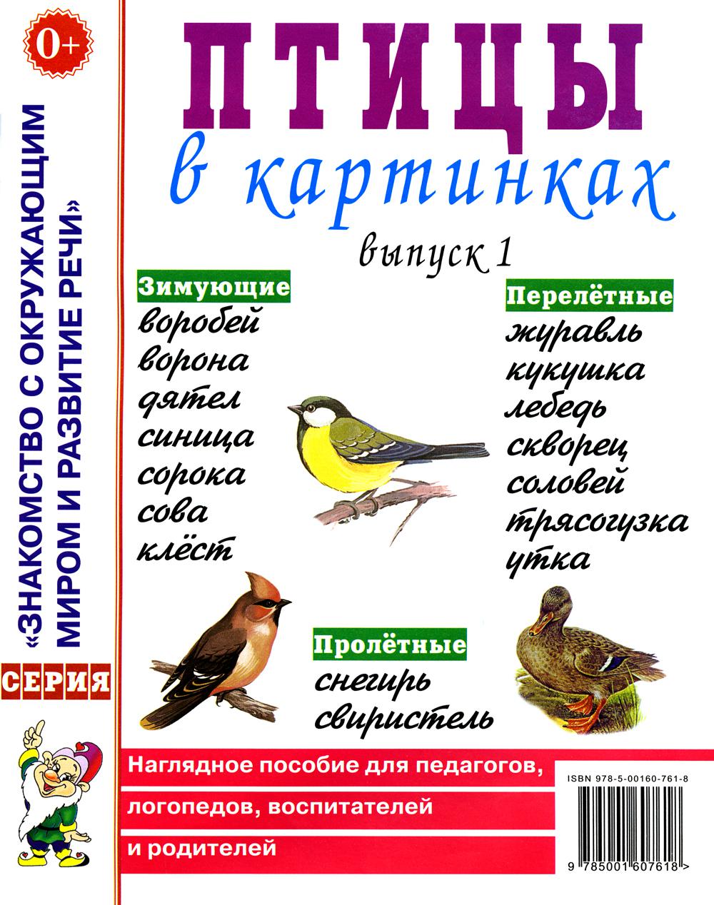 Птицы в картинках. Выпуск 1 Наглядное пособие для педагогов, логопедов, воспитателей и родителей. А4