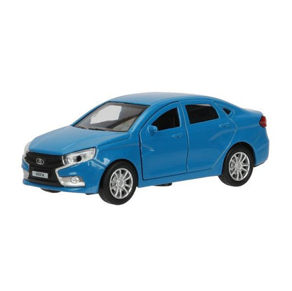 Машина металл LADA vesta 11,5 см, двери, синий, кор. Технопарк в кор.2*36шт
