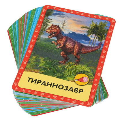 Динозавры. Картонные карточки: 88х126мм, 36шт. <br> Кор.: 93х130х22мм. Умные игры в кор.40шт