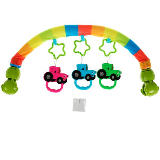 Дуга с погремушками СИНИЙ ТРАКТОР на подвеске. в сумке Умка в кор.3*20шт