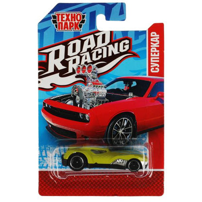 Машина металл ROAD RACING СУПЕРКАР 7,5 см, в ассорт, блист. Технопарк в кор.2*288шт