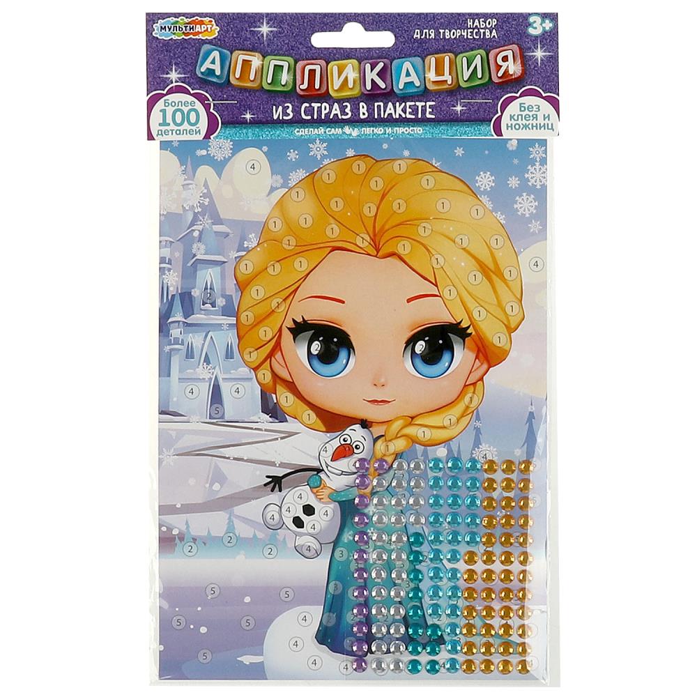Аппликация стразами в пакете 15*21 см снежная принцесса МУЛЬТИ АРТ в кор.100шт