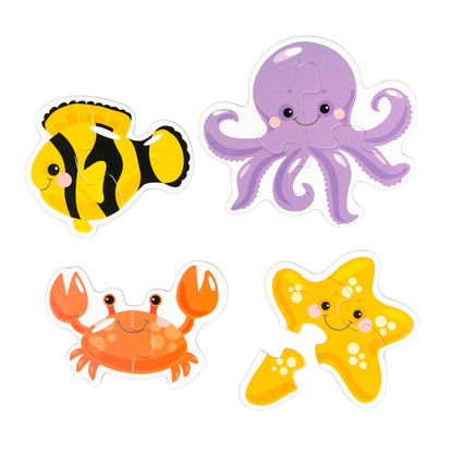 Пазлы контурные "Обитатели моря" Baby Toys (5 карт. 14 дет)