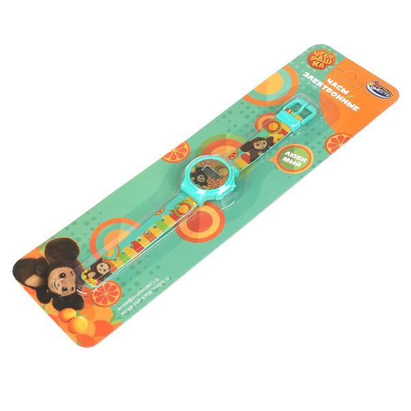 Часы Чебурашка показывают время и дату, блист.28*8*1см ИГРАЕМ ВМЕСТЕ в кор.4*120шт