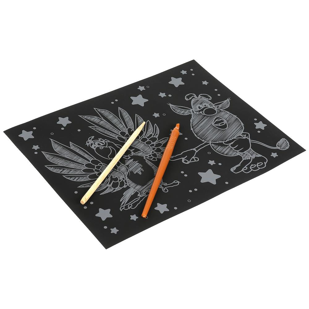 SCRATCHART-GOLD-BU1 313948 Набор д/дет творчества БУБА гравюра 18*24 см, золотая МУЛЬТИ АРТ в кор.