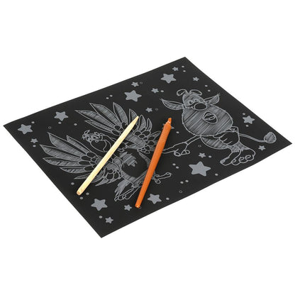SCRATCHART-GOLD-BU1 313948 Набор д/дет творчества БУБА гравюра 18*24 см, золотая МУЛЬТИ АРТ в кор.