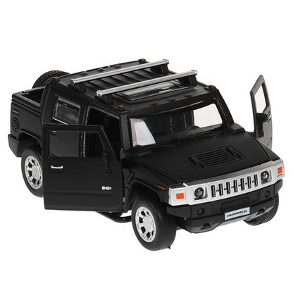 Машина металл HUMMER H2 PICKUP МАТОВЫЙ 12 см, двери, багажн, черный, кор. Технопарк в кор.2*36шт