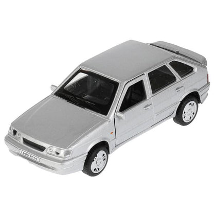 Машина металл LADA-2114 "SAMARA" 12 см, двери, багаж, инерц, серебрист, кор. Технопарк в кор.2*36шт