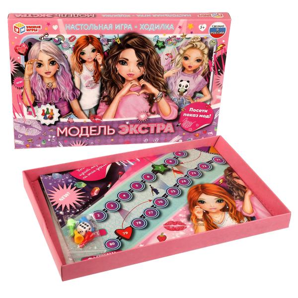 Игра-ходилка Модель ЭКСТРА. Настольная игра-ходилка. 217х330х27мм. Умные игры в кор.20шт