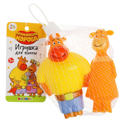 Игрушка для ванны Оранжевая корова Ма и Па КАПИТОШКА в кор.50шт