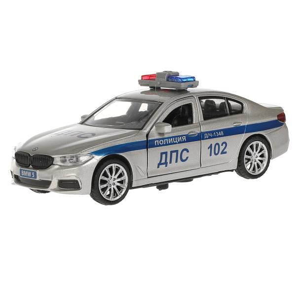 Машина металл BMW 5-ER SEDAN M-SPORT ПОЛИЦИЯ 12 см, двери, баг, кор. Технопарк в кор.2*36шт