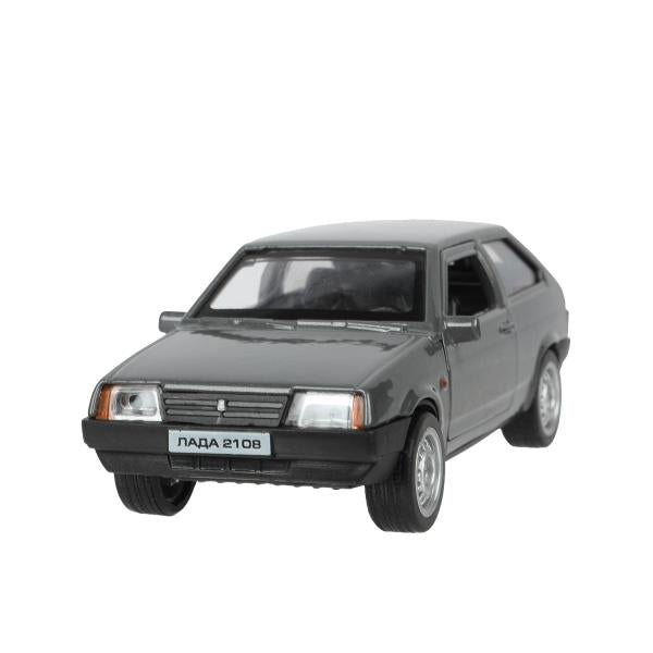 Машина металл LADA-2108 "СПУТНИК" длина 12 см, двери, багаж, серый, в кор. Технопарк в кор.2*36шт
