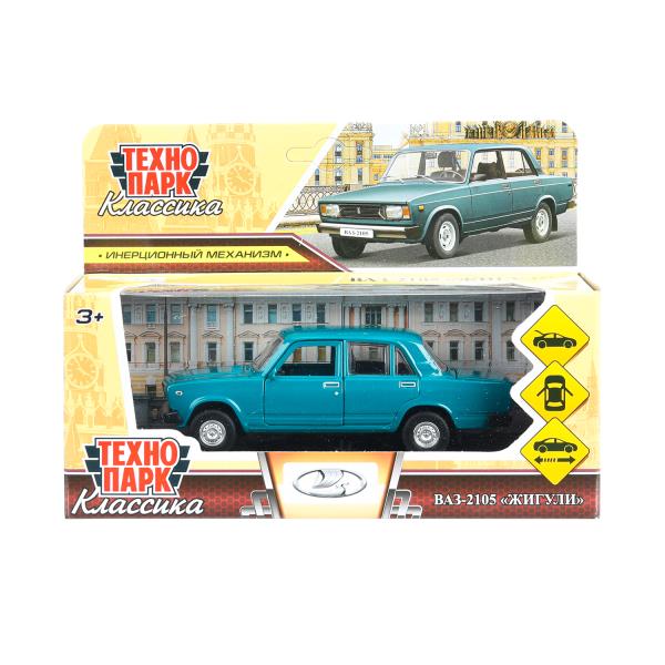 Машина металл LADA ваз-2105 1997 12 cm, двери, багаж, инерц., кор. технопарк Технопарк в кор.2*36шт