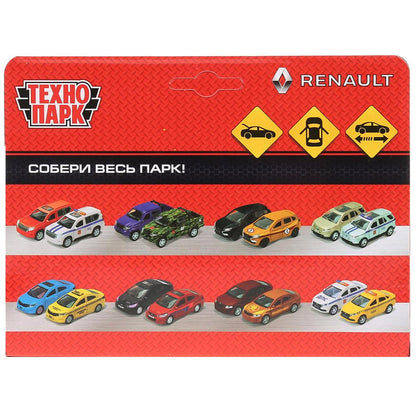 Машина металл "RENAULT LOGAN"12см, открыв. двери, инерц, серебристый, в кор. Технопарк в кор.2*36шт