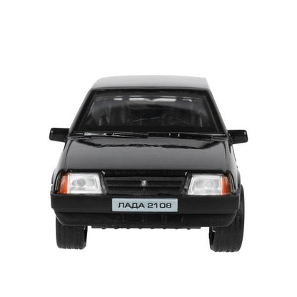 Машина металл LADA -2108 "СПУТНИК", 11,7 см, двери, баг., ин., черный, кор. Технопарк в кор.2*36шт