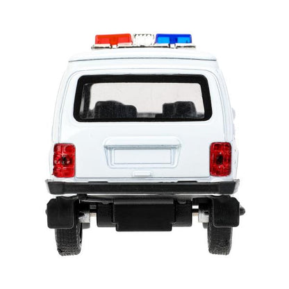 Машина металл свет-звук LADA 4x4 2131 ПОЛИЦИЯ 12,8 см, двер, баг, инр, кор.. Технопарк в кор.2*36шт