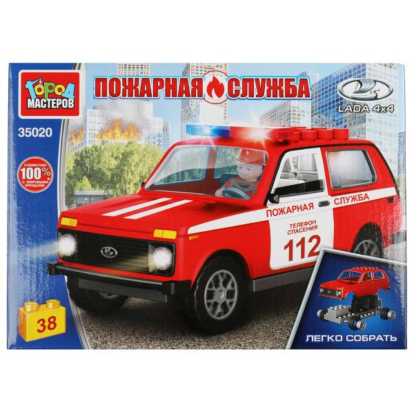 Конструктор LADA 4х4: ПОЖАРНАЯ СЛУЖБА, 38 дет. (легко собрать) Город мастеров в кор.2*40шт