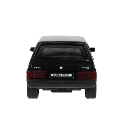 Машина металл LADA -2108 "СПУТНИК", 11,7 см, двери, баг., ин., черный, кор. Технопарк в кор.2*36шт