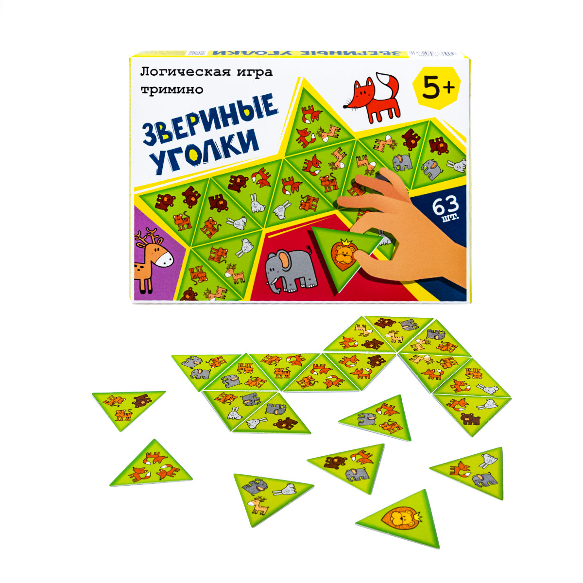 Игра настольная логическая Тримино "Звериные уголки"