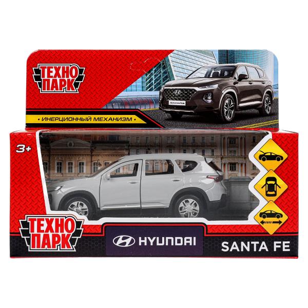 Машина металл HYUNDAI SANTAFE 12 см, двери, багаж, инерц, темно серый, кор. Технопарк в кор.2*36шт