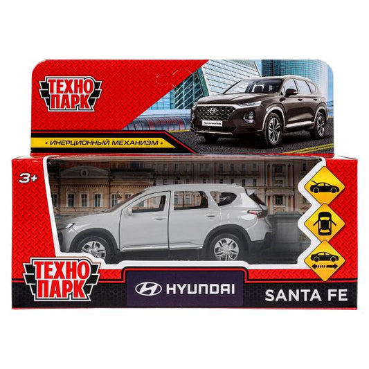 Машина металл HYUNDAI SANTAFE 12 см, двери, багаж, инерц, темно серый, кор. Технопарк в кор.2*36шт