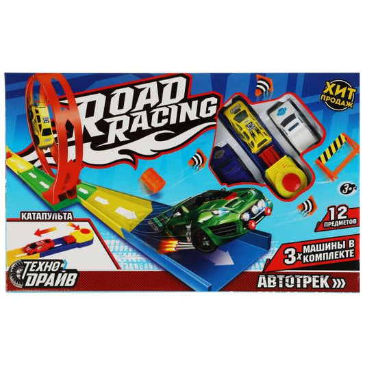 Автотрек с катапультой, кор.41,5*25,6*4,5см ТЕХНОДРАЙВ в кор.2*30шт