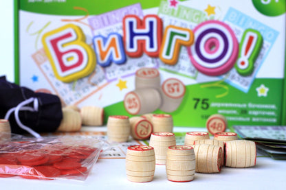 Игра настольная "Бинго" (дер.бочонки)